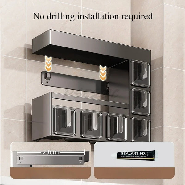 carbon steel spice rack kitchen wall organizer