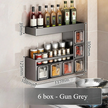 modern wall mounted spice organizer for small kitchen
