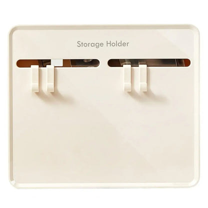 Wall mounted knife holder with hidden safety groove storage