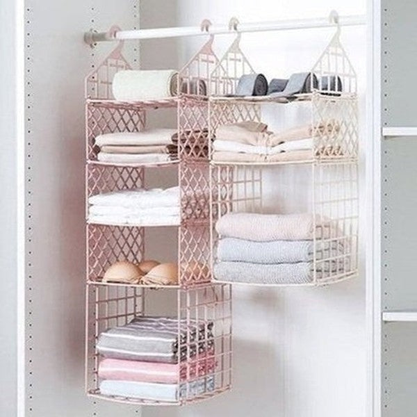 Wall Mounted Plastic Hanging Wardrobe Organizer