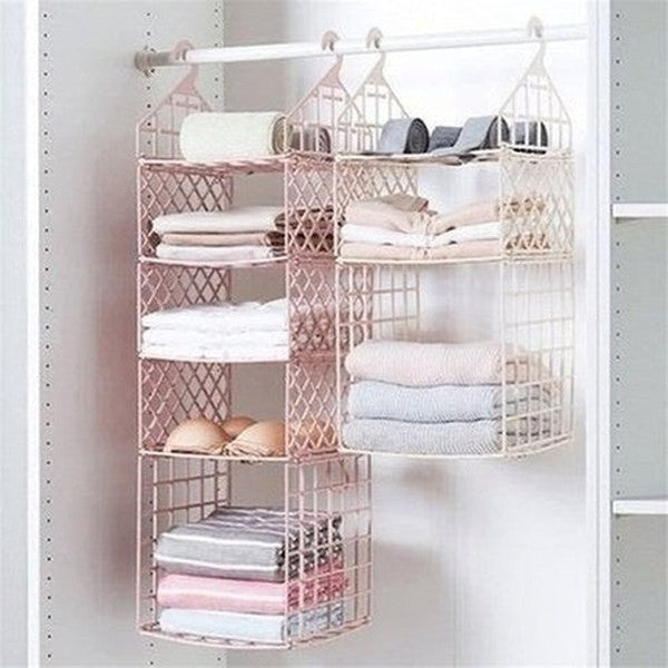 Wall Mounted Plastic Hanging Wardrobe Organizer