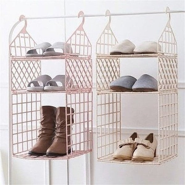 Wall Mounted Plastic Hanging Wardrobe Organizer