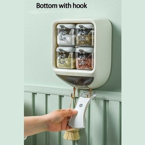 Wall-mounted Seasoning Box Salt Pepper Spice Rack Jar Sugar Bowl For Kitchen Gadget Device Sets Spice Box Organizer. Kitchen Organizers. Type: Spice Organizers.