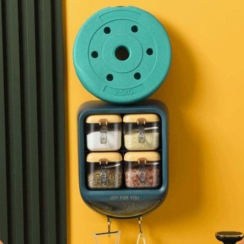 Wall-mounted Seasoning Box Salt Pepper Spice Rack Jar Sugar Bowl For Kitchen Gadget Device Sets Spice Box Organizer. Kitchen Organizers. Type: Spice Organizers.