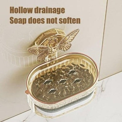 Wall-Mounted Soap Suction Cup Storage Drainer Rack