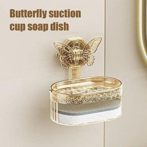 Wall-Mounted Soap Suction Cup Storage Drainer Rack