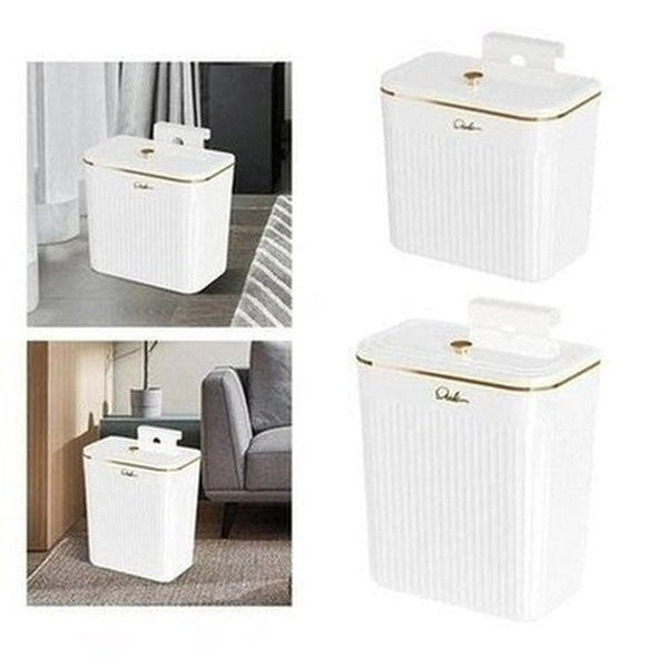 Waterproof Wall-Mounted Trash Can Door with Lid - Sleek and Modern Design