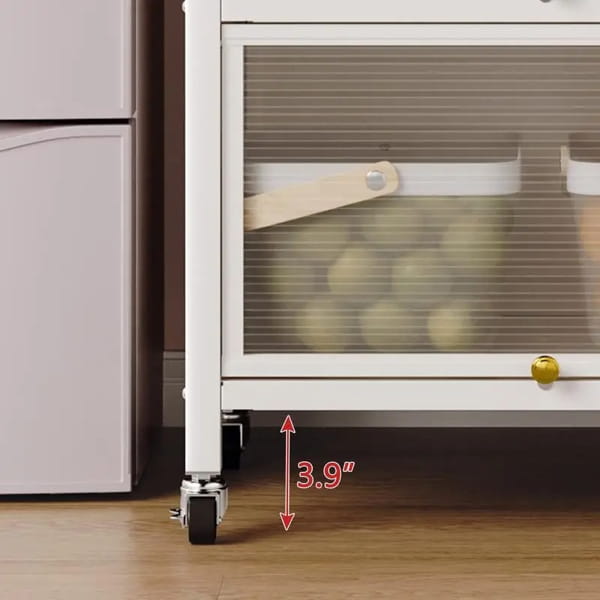 rolling storage shelf with pegboard and enclosed cabinet