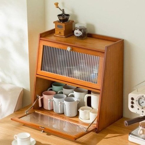 Retro Tableware Rack Wood