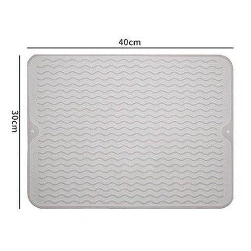 Silicone Dish Drying Mat 30x40 Light Gray