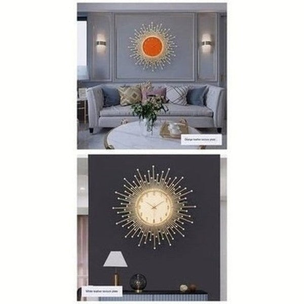 Decor Wall Clock Wall Clocks Gold Decorative Golden Luxury Sun Wall Clock · Dondepiso