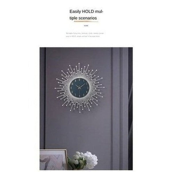 Decor Wall Clock Wall Clocks Gold Decorative Golden Luxury Sun Wall Clock · Dondepiso