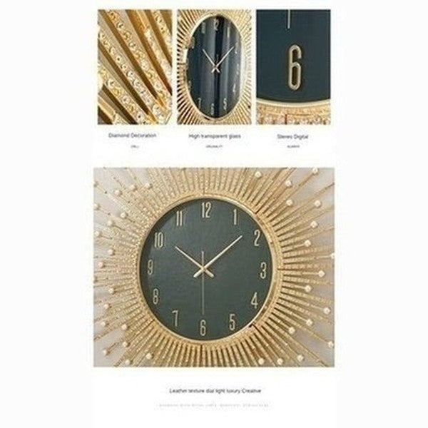 Decor Wall Clock Wall Clocks Gold Decorative Golden Luxury Sun Wall Clock · Dondepiso