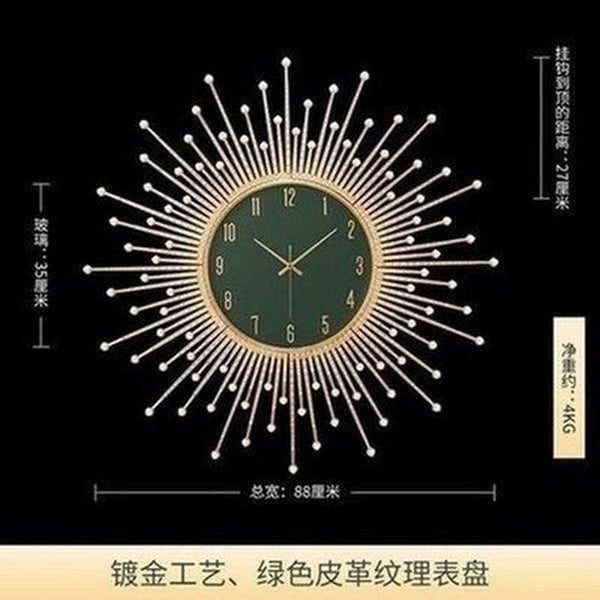 Decor Wall Clock Wall Clocks Gold Decorative Golden Luxury Sun Wall Clock · Dondepiso