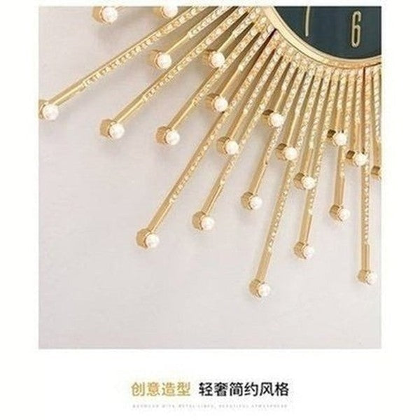 Decor Wall Clock Wall Clocks Gold Decorative Golden Luxury Sun Wall Clock · Dondepiso