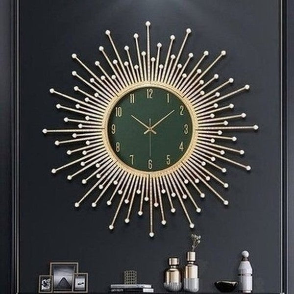 Decor Wall Clock Wall Clocks Gold Decorative Golden Luxury Sun Wall Clock · Dondepiso
