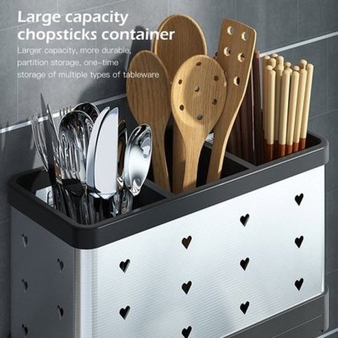 Kitchen Cutlery Storage Shelves Drain Tableware Holder Chopstick Spoon Fork Storage Box Chopsticks Cage Save Space. Type: Kitchen Utensil Holders & Racks.