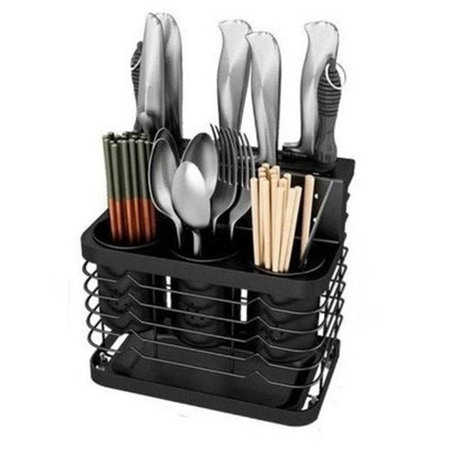 Organize your kitchen with this stylish steel utensil rack. Featuring eight compartments and a slim, wall-mounted design. Type: Kitchen Utensil Holders & Racks.