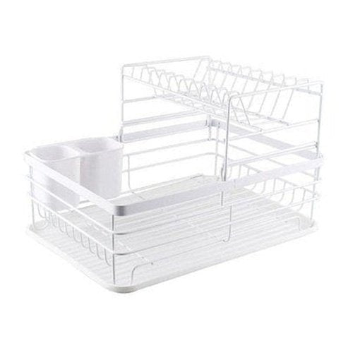  2 Layers Metal Dish Holder Rack With Drain Board 