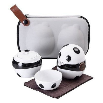 Ceramic Panda Teapot With 2 Cups Tea Sets A Travel Office Portable Chinese Tea Set Mini Carry Bag Teacup With Filter Fine Gift. Tableware: Coffee & Tea Sets.