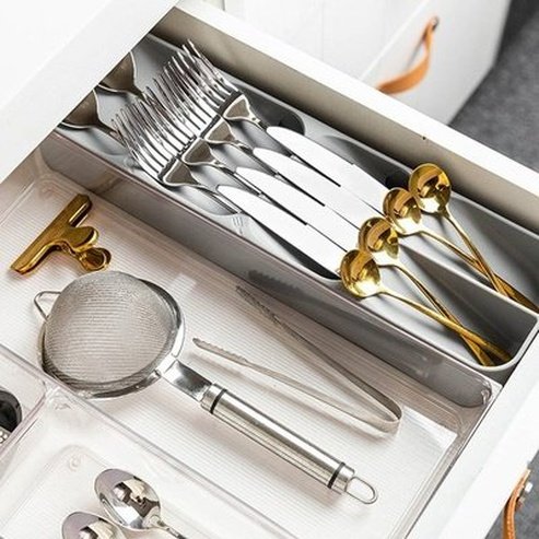 Cutlery Drawer Organizer Tray Holder Knife Spoon Forks Tableware Organizer Spice Bottle Container Knives Block Shelf. Type: Household Drawer Organizer Inserts.
