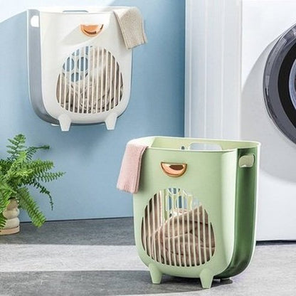 Bathroom Foldable Laundry Hamper Wall Mounted Dirty Clothes Storage Basket Home Dirty Clothes Bag Laundry Bathroom Organizer. Laundry Supplies: Laundry Baskets.