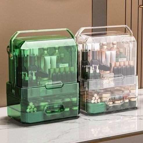 Large Capacity Desktop Cosmetic Storage Box. Organizer Cosmetic Storage Box Makeup Organizer Lipstick Holder Clear Acrylic Drawer.  Type: Household Storage Containers.