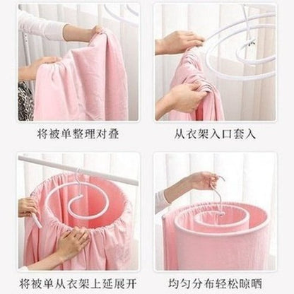 Quilt Drying Rack Spiral Hanging Bed Sheet Quilt Cover Home Balcony Cool Quilt Cover Rotating Round Rack. Laundry Supplies. Product Type: Drying Racks & Hangers.