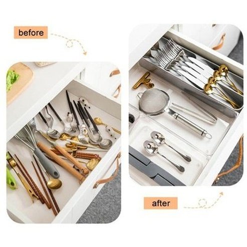 Cutlery Drawer Organizer Tray Holder Knife Spoon Forks Tableware Organizer Spice Bottle Container Knives Block Shelf. Type: Household Drawer Organizer Inserts.