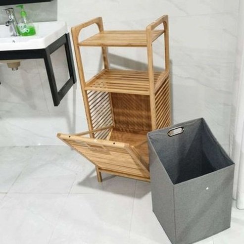 Multifunctional Wooden Laundry Basket Multi-layer Toy Basket Separation Design Dirty Clothes Basket Beautiful Thick Storage Organizers. Type: Laundry Baskets.