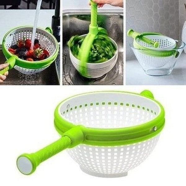Rotating Drainer Salad Basket Fruit Strainer 
