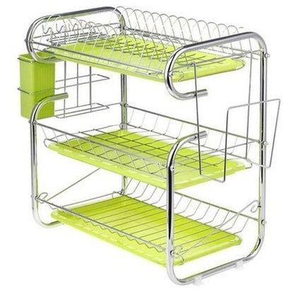 3 Tier Chrome-Plated Steel Dish Drainer Rack