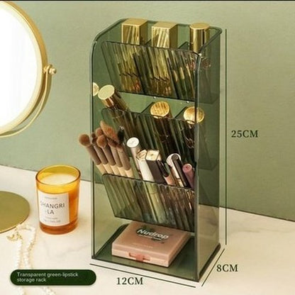Cosmetic Storage Organizer Box Lipstick Holder Jewelry Organizer Clear Makeup Brush Shelf Desktop Dressing Table. Storage & Organization: Household Storage Containers.