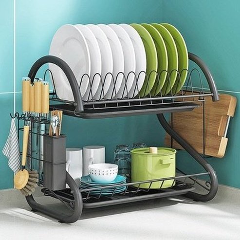 3 Tier Chrome-Plated Steel Dish Drainer Rack
