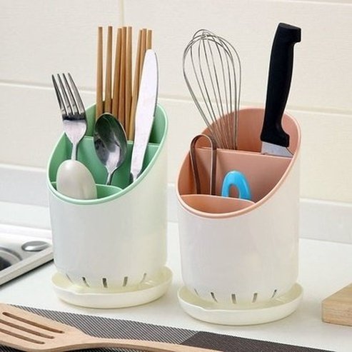 Cutlery Storage Holder Plastic Drainer Drain Containers Drying Rack Tableware Table Knife Spoon Fork Container. Kitchen Organizers. Type: Knife Blocks & Holders.