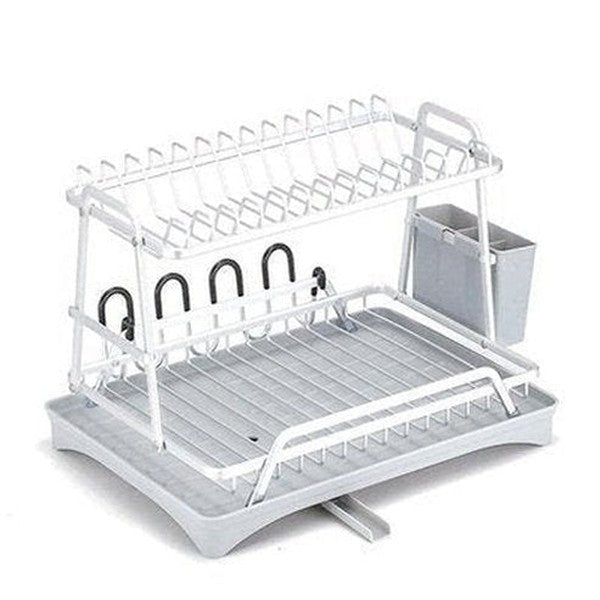 Aluminum Dish Drying Rack With Drain Board 