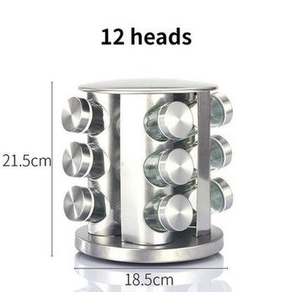 Rotating Stainless Steel Spice Organizer Rack