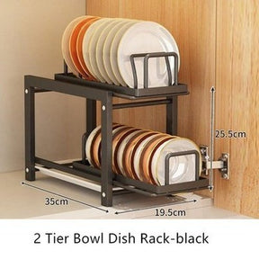 Pull-out Bowl Kitchen Cabinet Dish Drying Rack