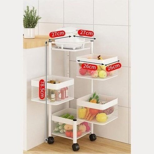 Experience 360° Rotation with Lock for Easy Movement with this Carbon Steel Rotating Storage Rack. Kitchen Organizers: Type: Kitchen Utensil Holders & Racks.