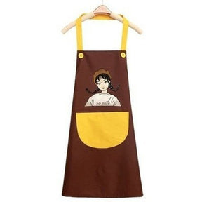 Hand wipes waterproof and oil proof household kitchen fashion apron Japanese household chores large adult women's work clothes