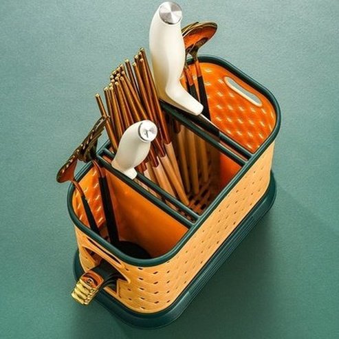 3 Grid Plastic Knife Cage Hollow Drain Cutlery Holder Knives Spoon Fork Storage Rack Container Kitchen Organizer. Kitchen Organizers. Type: Knife Blocks & Holders.