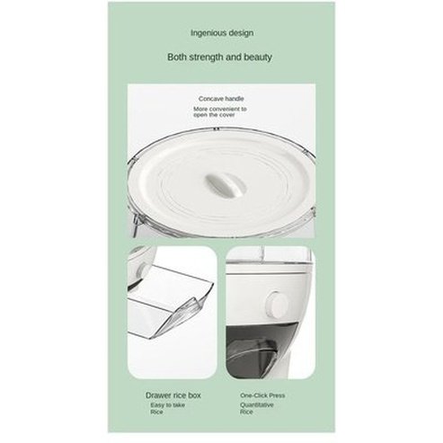 360° Swivel Sealed Rice Storage Dispenser Bucket. Large Capacity Cereal Grain Rice Storage Container. Sealed Cereal Dispenser. Type: Food Storage Containers.