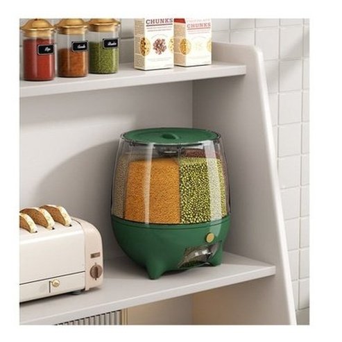 360° Swivel Sealed Rice Storage Dispenser Bucket. Large Capacity Cereal Grain Rice Storage Container. Sealed Cereal Dispenser. Type: Food Storage Containers.