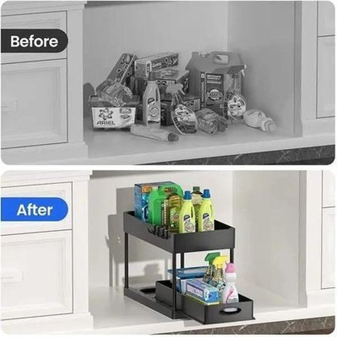 Space Saving Pull-Out Cabinet Organizer