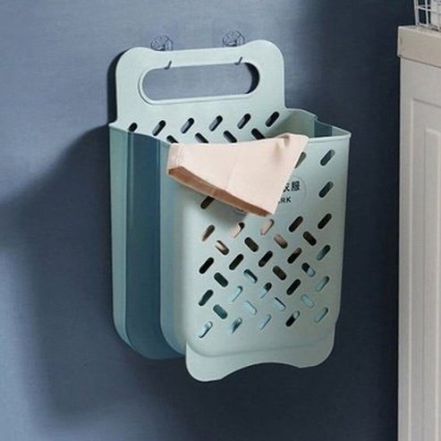 Space-Saving Wall-Mounted Folding Laundry Basket