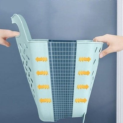 Space-Saving Wall-Mounted Folding Laundry Basket