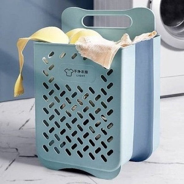Space-Saving Wall-Mounted Folding Laundry Basket