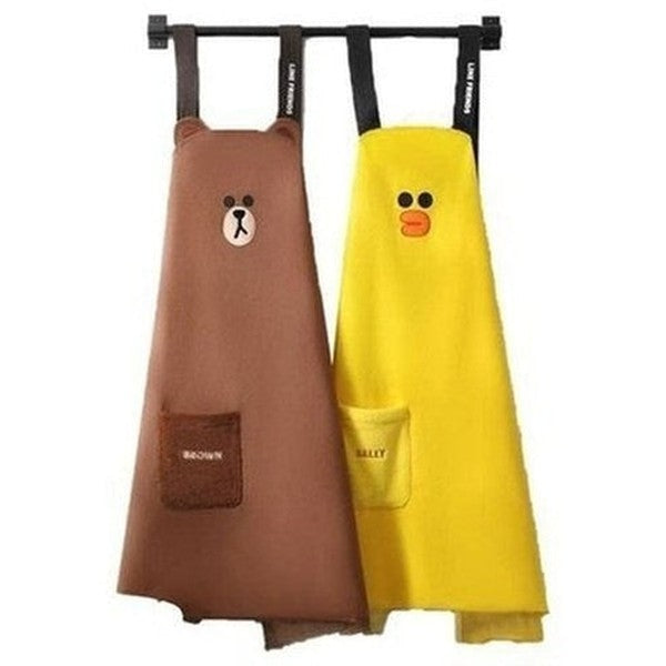 LINE FRIENDS Apron Aprons LINE FRIENDS Brown Sally Cartoon Kitchen Apron - Dondepiso