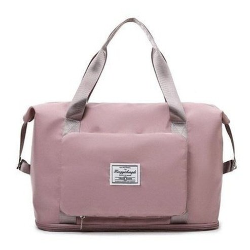 Foldable Shoulder Bag Backpacks Pink Canvas Large Foldable Travel Crossbody Bag – Dondepiso