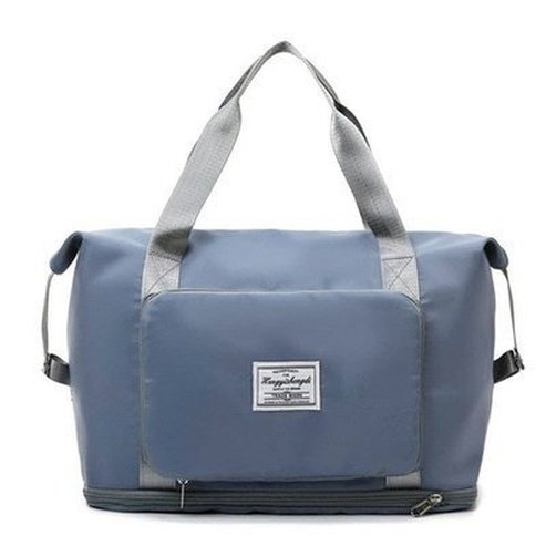 Foldable Shoulder Bag Backpacks Blue Canvas Large Foldable Travel Crossbody Bag – Dondepiso